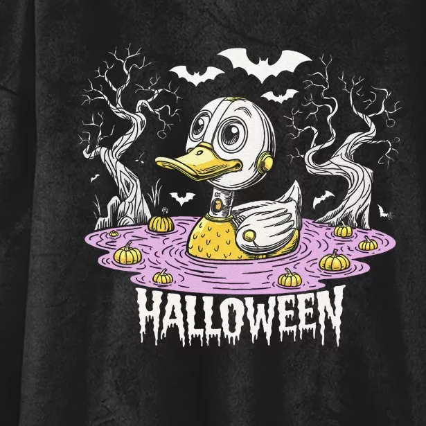 Spooky Rubber Duck Halloween Custome Cool Duckling Lover Hooded Wearable Blanket