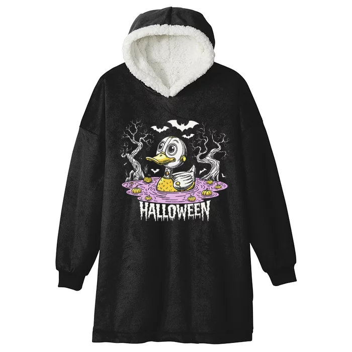 Spooky Rubber Duck Halloween Custome Cool Duckling Lover Hooded Wearable Blanket