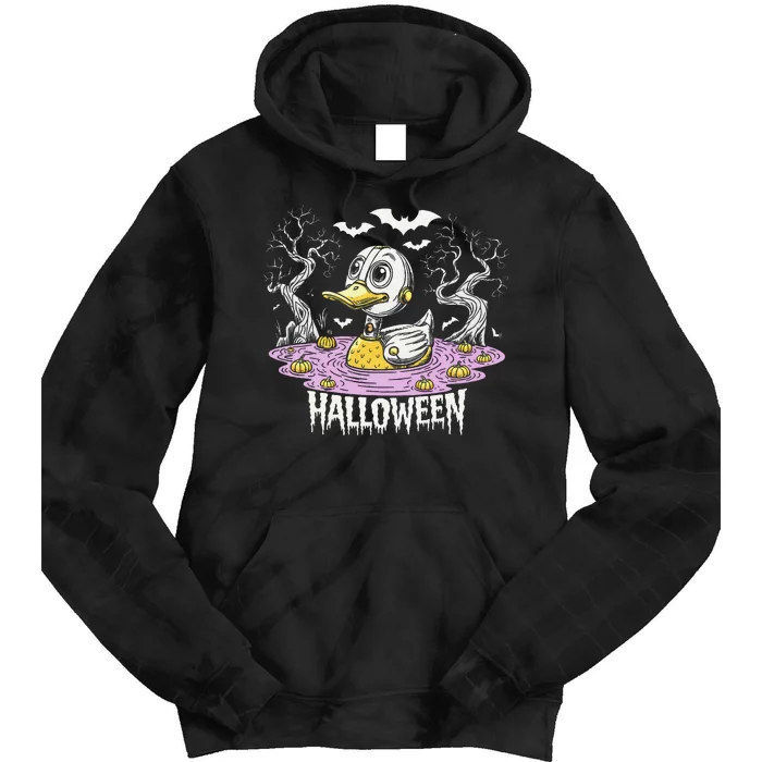 Spooky Rubber Duck Halloween Custome Cool Duckling Lover Tie Dye Hoodie