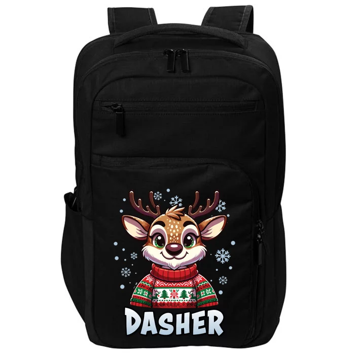 Santa’S Reindeer Dasher Xmas Group Costume Impact Tech Backpack