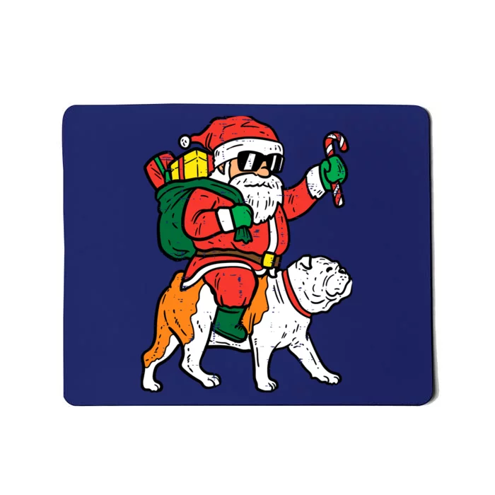 Santa Riding English Bulldog Christmas Xmas Mousepad