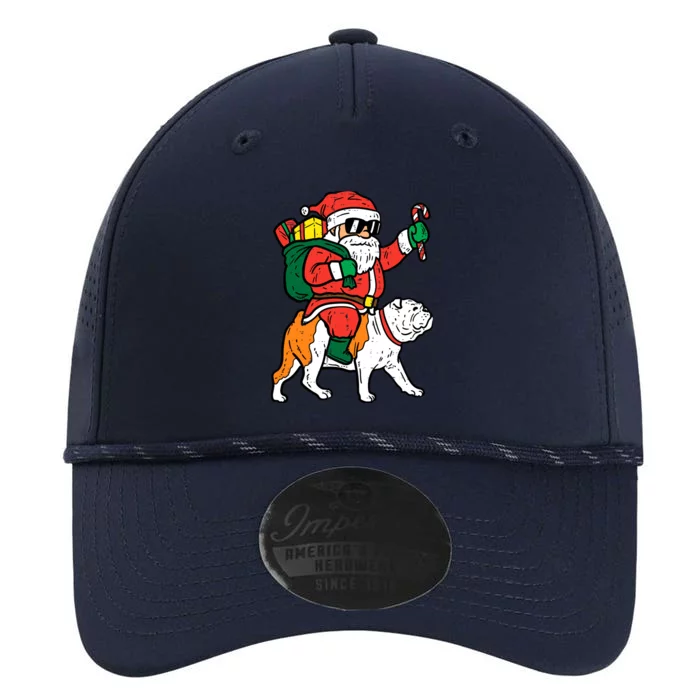 Santa Riding English Bulldog Christmas Xmas Performance The Dyno Cap