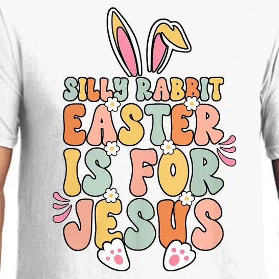 Silly Rabbit Easter Is For Jesus Christian Religious Groovy Pajama Set