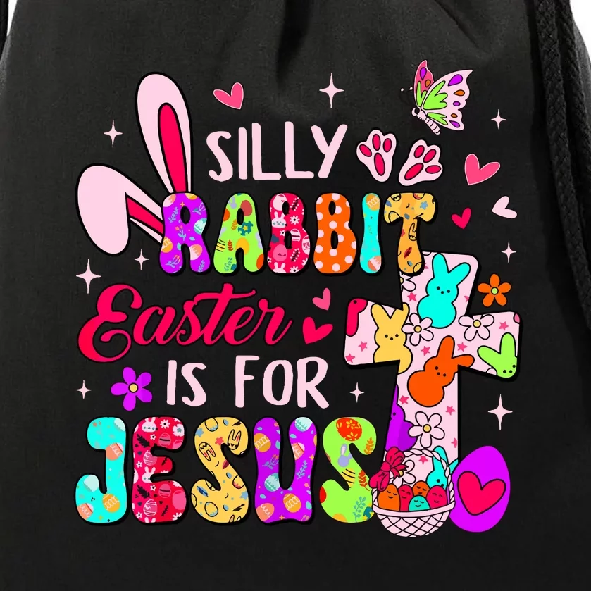 Silly Rabbit Easter Is For Jesus Cute Bunny Christian Faith Drawstring Bag