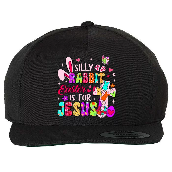 Silly Rabbit Easter Is For Jesus Cute Bunny Christian Faith Wool Snapback Cap