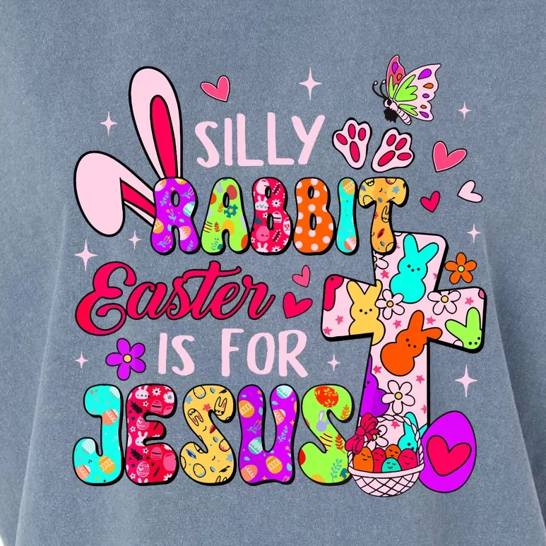 Silly Rabbit Easter Is For Jesus Cute Bunny Christian Faith Garment-Dyed Women's Muscle Tee