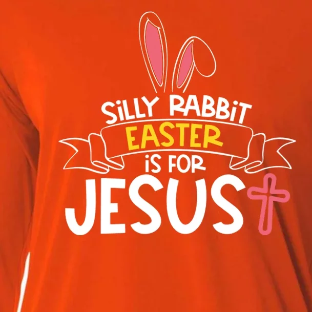 Silly Rabbit Easter Is For Jesus Cross Cooling Performance Long Sleeve Crew