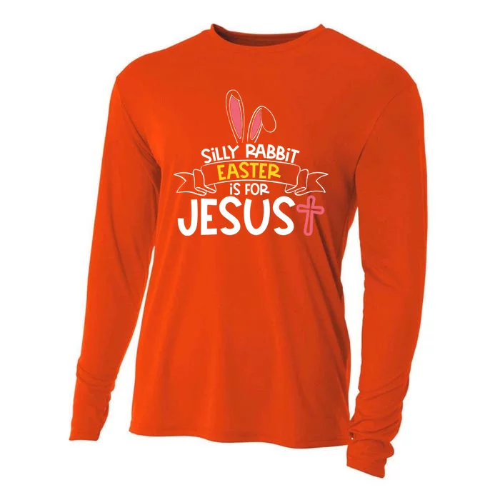 Silly Rabbit Easter Is For Jesus Cross Cooling Performance Long Sleeve Crew