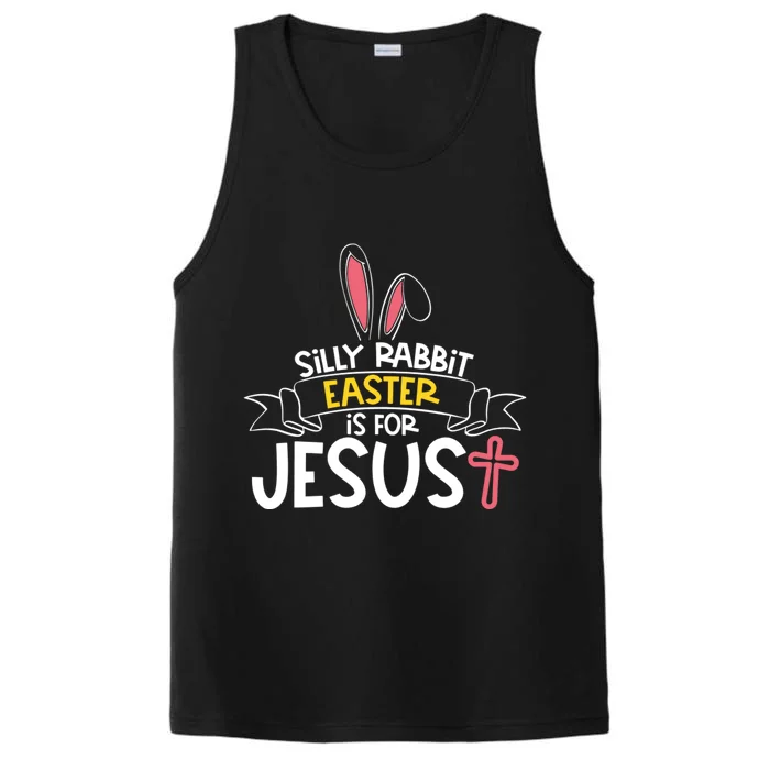 Silly Rabbit Easter Is For Jesus Cross Performance Tank