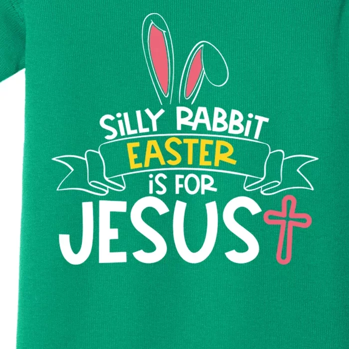 Silly Rabbit Easter Is For Jesus Cross Baby Bodysuit