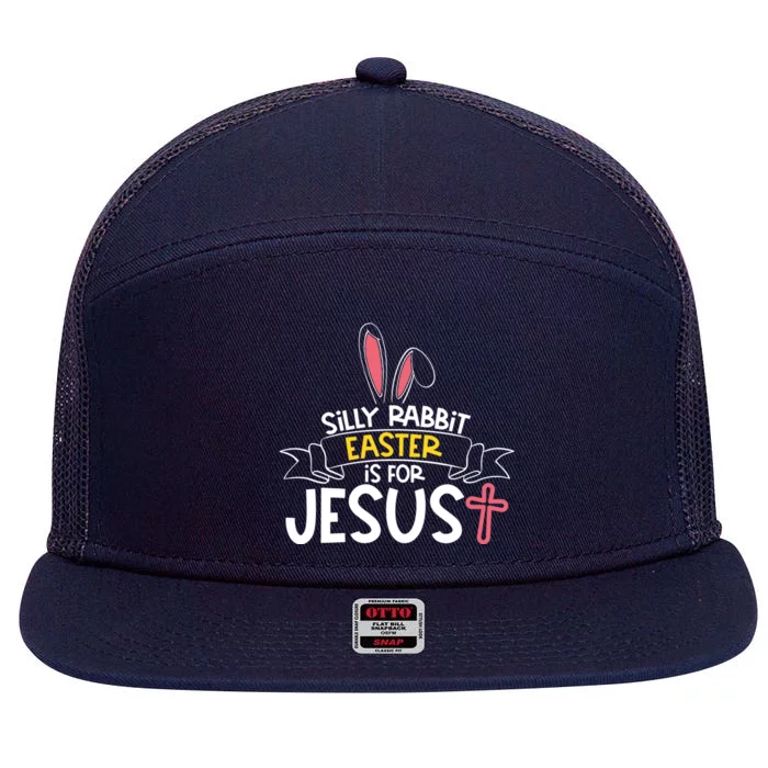 Silly Rabbit Easter Is For Jesus Cross 7 Panel Mesh Trucker Snapback Hat