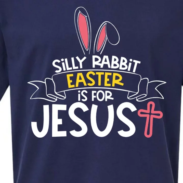 Silly Rabbit Easter Is For Jesus Cross Sueded Cloud Jersey T-Shirt