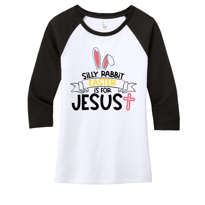 Silly Rabbit Easter Is For Jesus Cross Women's Tri-Blend 3/4-Sleeve Raglan Shirt