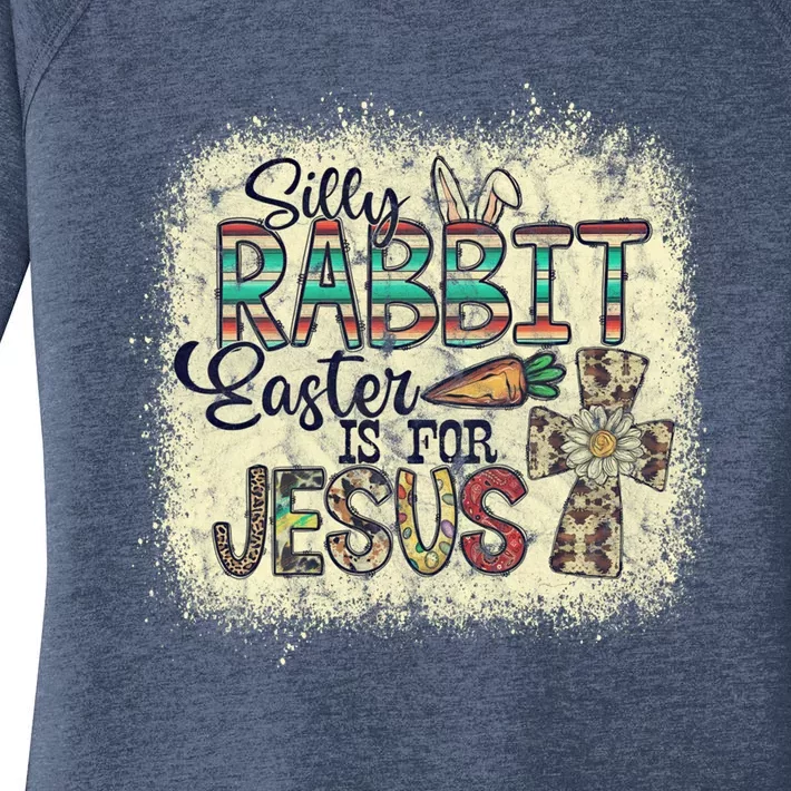 Silly Rabbit Easter Is For Jesus Cross Carrot Great Gift Women's Perfect Tri Tunic Long Sleeve Shirt