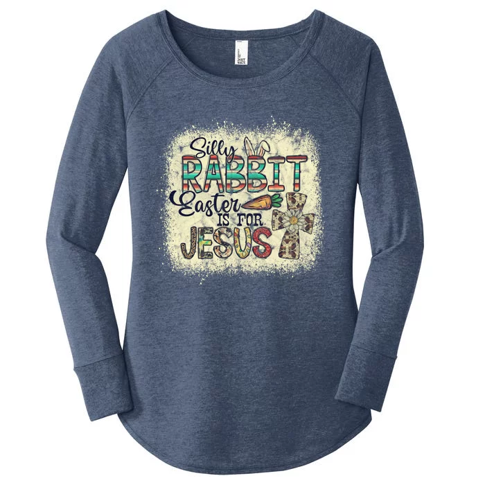 Silly Rabbit Easter Is For Jesus Cross Carrot Great Gift Women's Perfect Tri Tunic Long Sleeve Shirt