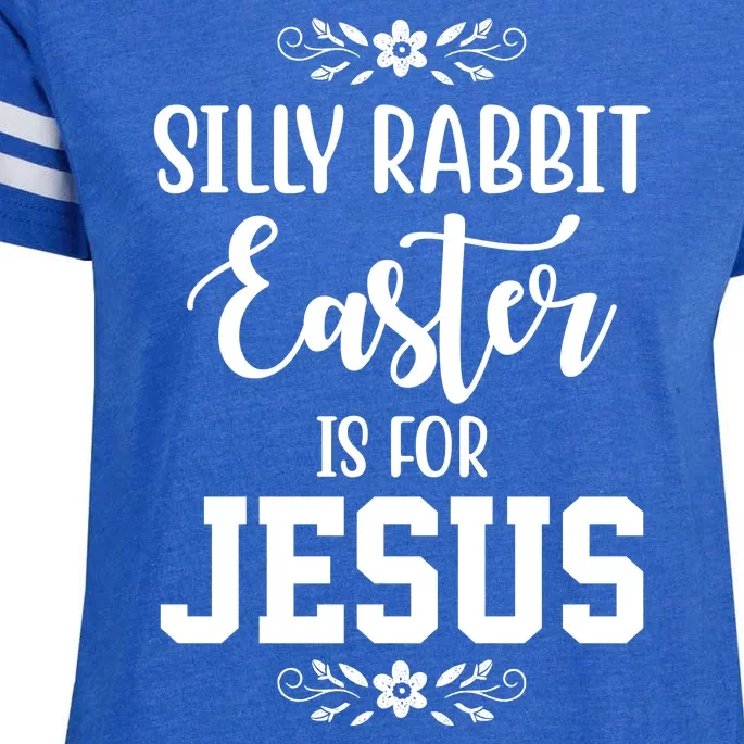 Silly Rabbit Easter Is For Jesus Funny Christianity Enza Ladies Jersey Football T-Shirt