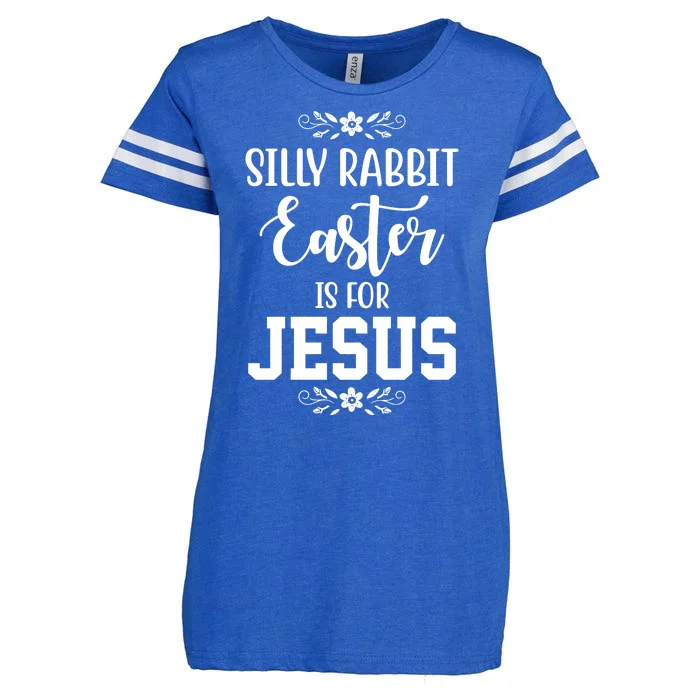 Silly Rabbit Easter Is For Jesus Funny Christianity Enza Ladies Jersey Football T-Shirt