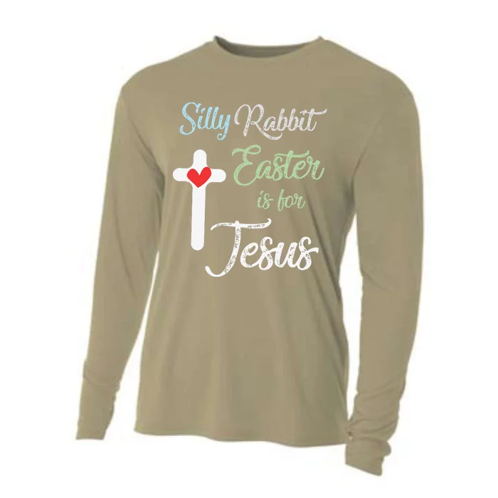 Silly Rabbit Easter Is For Jesus Eggs Hunting Cooling Performance Long Sleeve Crew