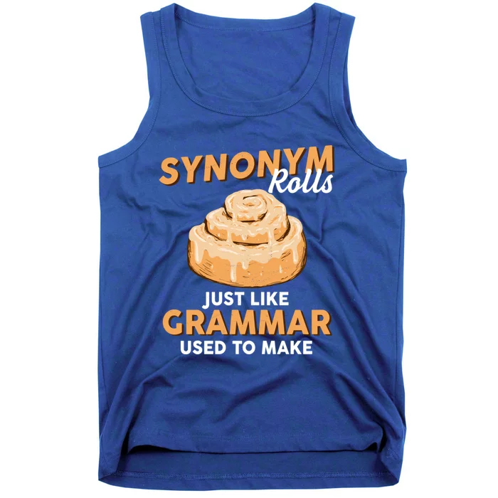 Synonym Rolls English Teacher Student Grammar Pun Learner Meaningful Gift Tank Top