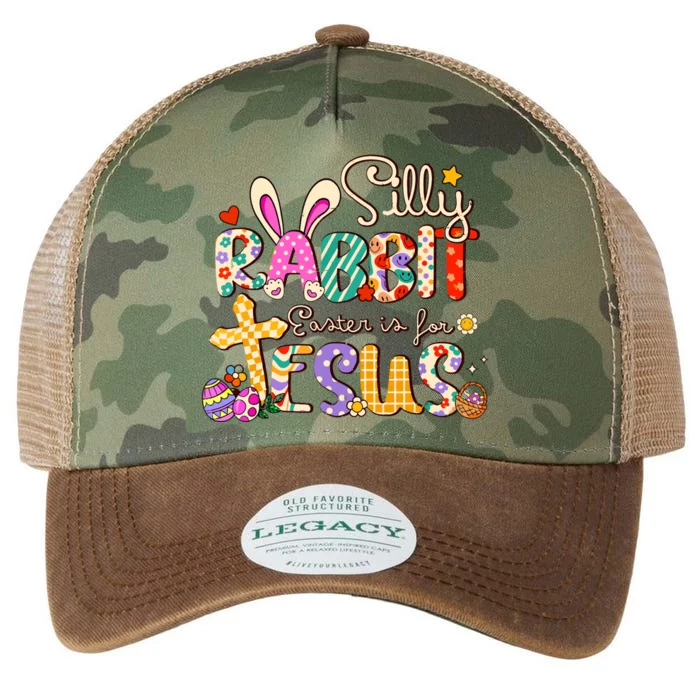 Silly Rabbit Easter Is For Jesus Cute Bunny Christian Faith Legacy Tie Dye Trucker Hat