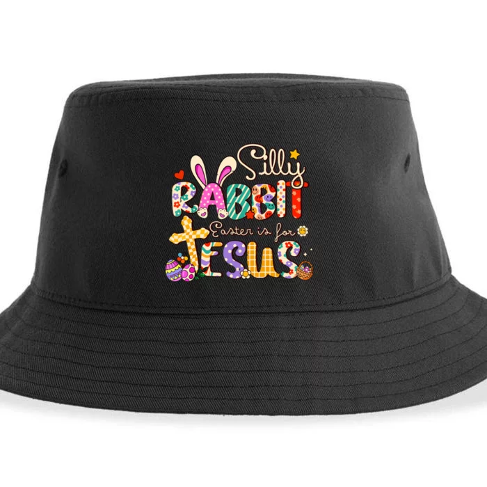 Silly Rabbit Easter Is For Jesus Cute Bunny Christian Faith Sustainable Bucket Hat