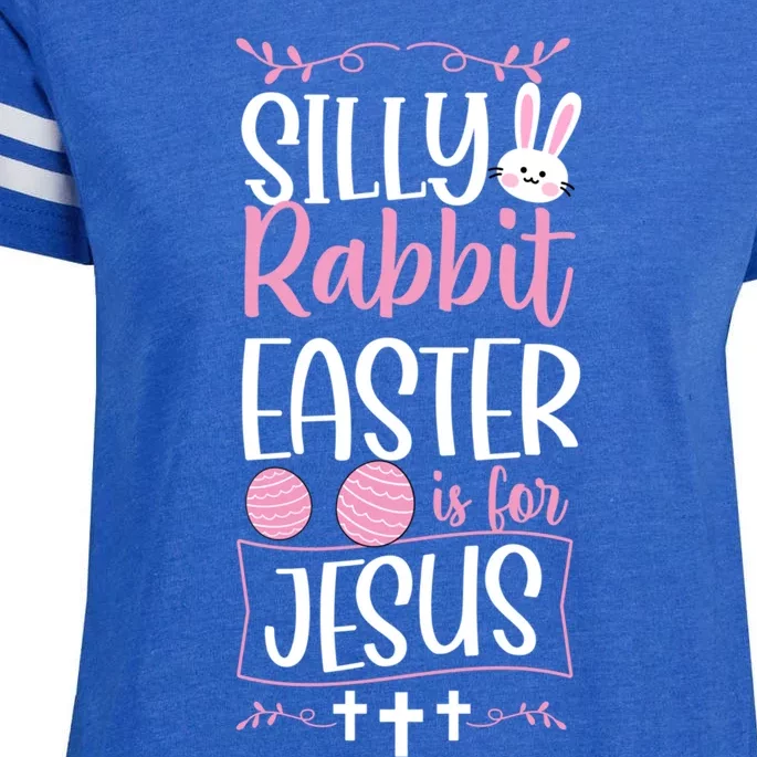 Silly Rabbit Easter Is For Jesus Proud Christian Church Gift Enza Ladies Jersey Football T-Shirt