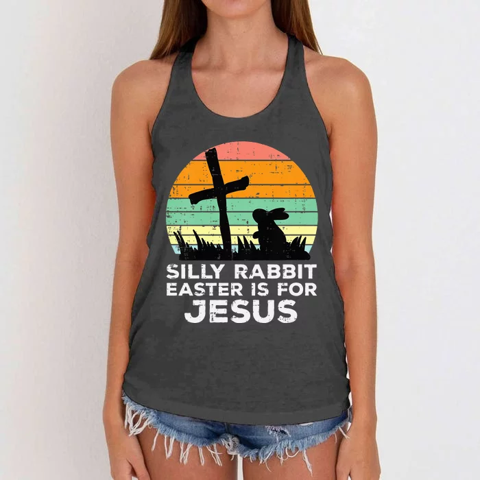 Silly Rabbit Easter Is For Jesus Christians Women's Knotted Racerback Tank