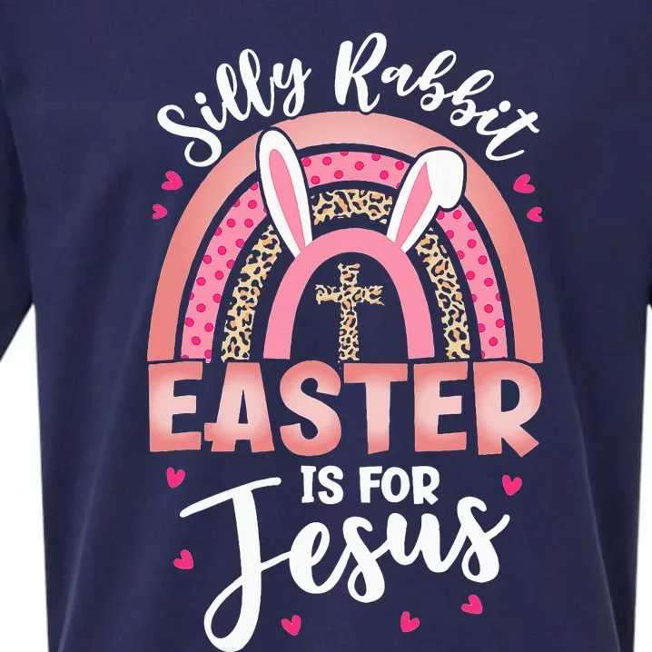 Silly Rabbit Easter Is For Jesus Christian Bunny Sueded Cloud Jersey T-Shirt