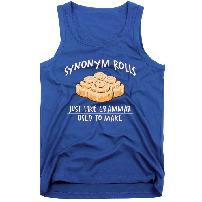 Synonym Rolls English Teacher Student Grammar Pun Learner Gift Tank Top