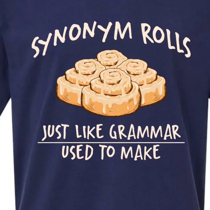 Synonym Rolls English Teacher Student Grammar Pun Learner Gift Sueded Cloud Jersey T-Shirt