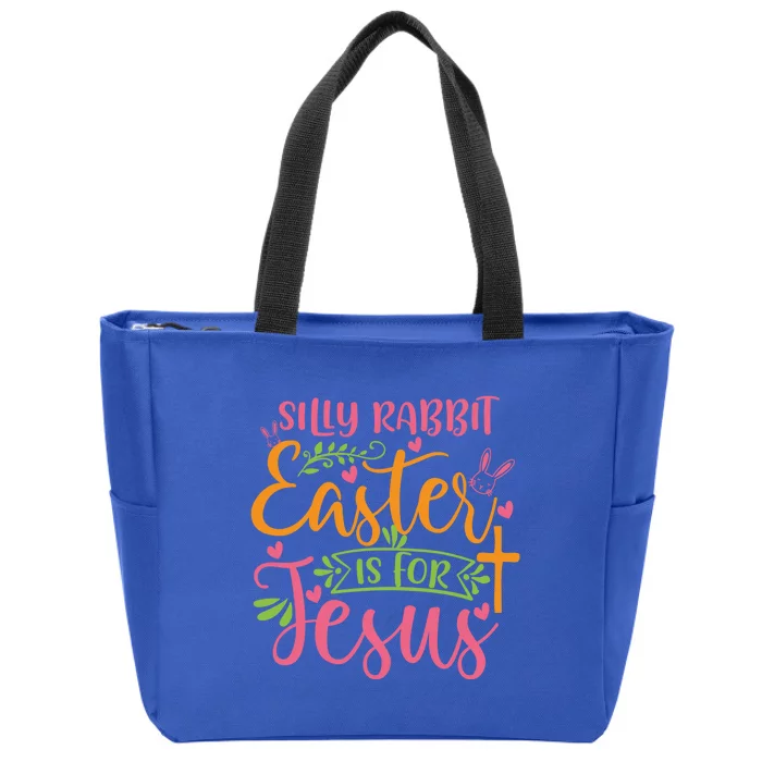 Silly Rabbit Easter Is For Jesus Retro Vintage Easter Day Gift Zip Tote Bag