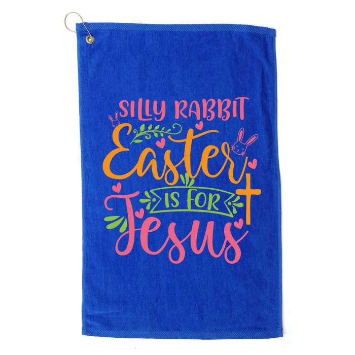 Silly Rabbit Easter Is For Jesus Retro Vintage Easter Day Gift Platinum Collection Golf Towel