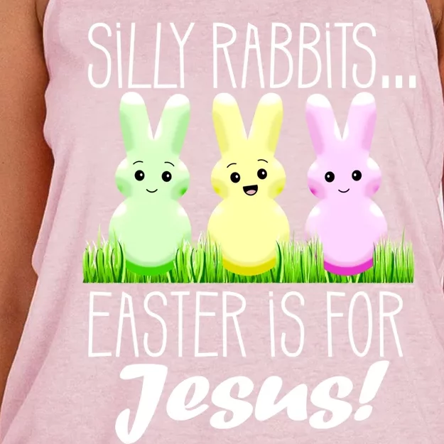 Silly Rabbits Easter Is For Jesus Christian Easter Gift Women's Knotted Racerback Tank