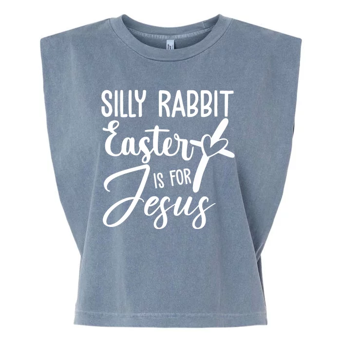 Silly Rabbit Easter Is For Jesus Cross Garment-Dyed Women's Muscle Tee