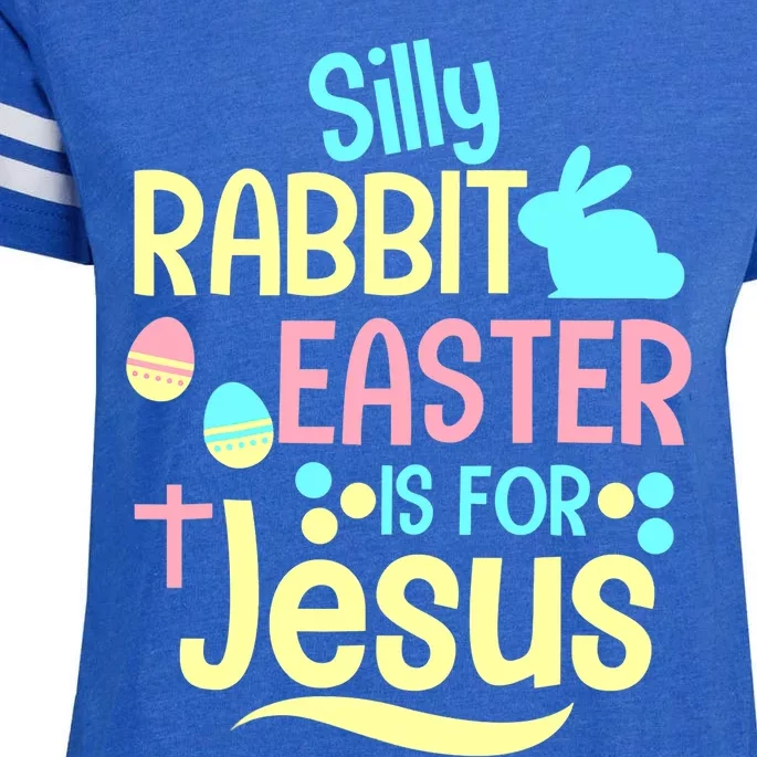 Silly Rabbit Easter Is For Jesus Christian Enza Ladies Jersey Football T-Shirt