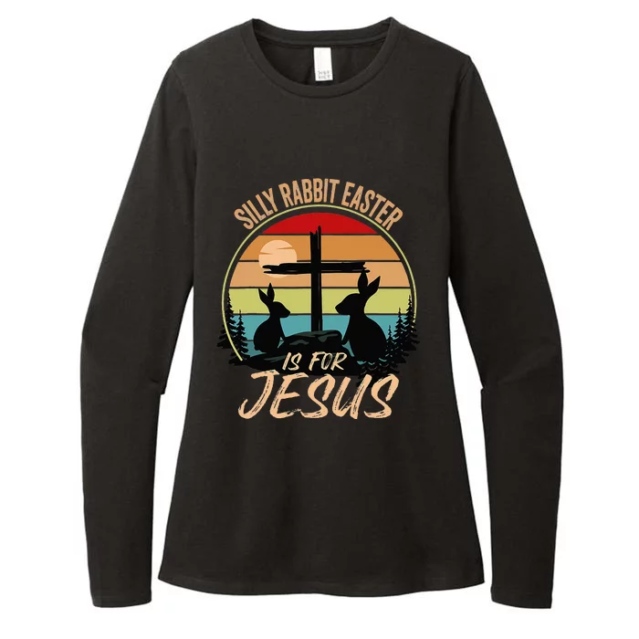 Silly Rabbit Easter Is For Jesus Retro Vintage Easter Day Womens CVC Long Sleeve Shirt