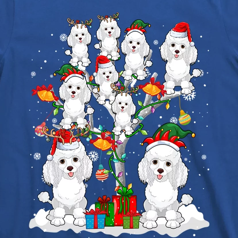 Santa Reindeer Elf Poodles On Christmas Tree Matching Owner Gift T-Shirt