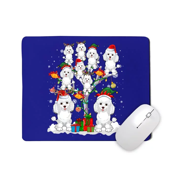 Santa Reindeer Elf Poodles On Christmas Tree Matching Owner Gift Mousepad