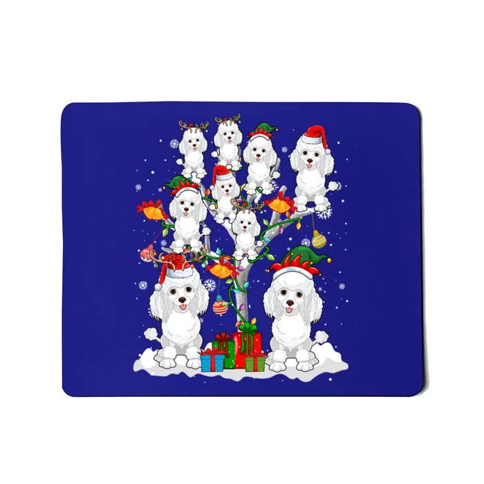 Santa Reindeer Elf Poodles On Christmas Tree Matching Owner Gift Mousepad