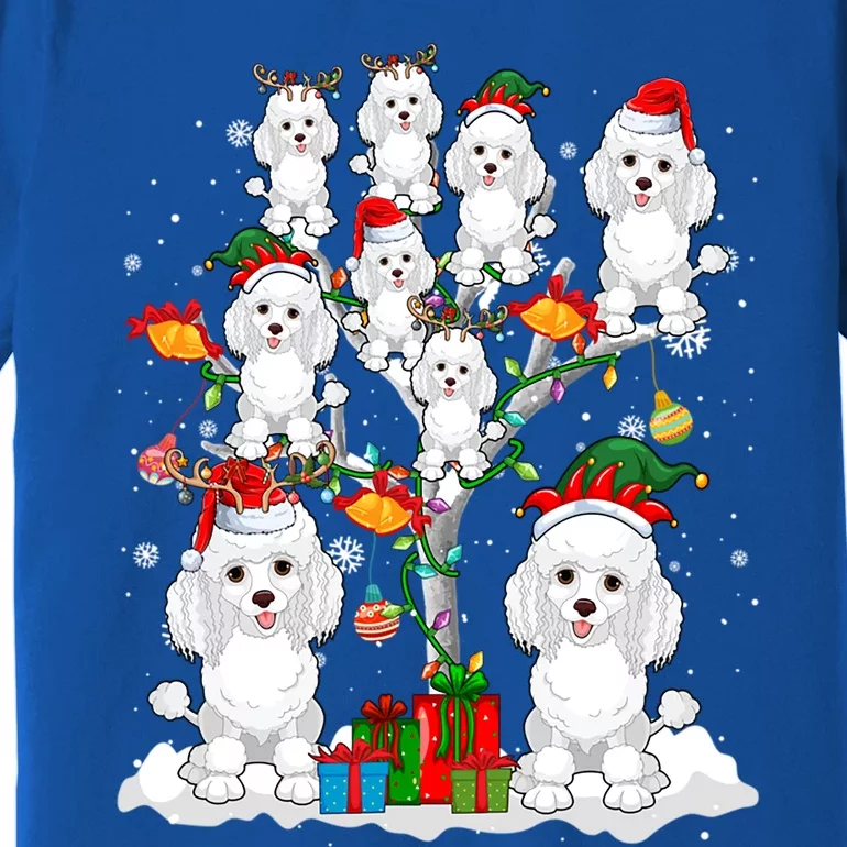 Santa Reindeer Elf Poodles On Christmas Tree Matching Owner Gift Premium T-Shirt