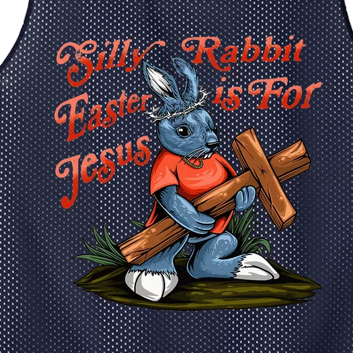 Silly Rabbit Easter Is For Jesus Inspirational Funny Easter Mesh Reversible Basketball Jersey Tank