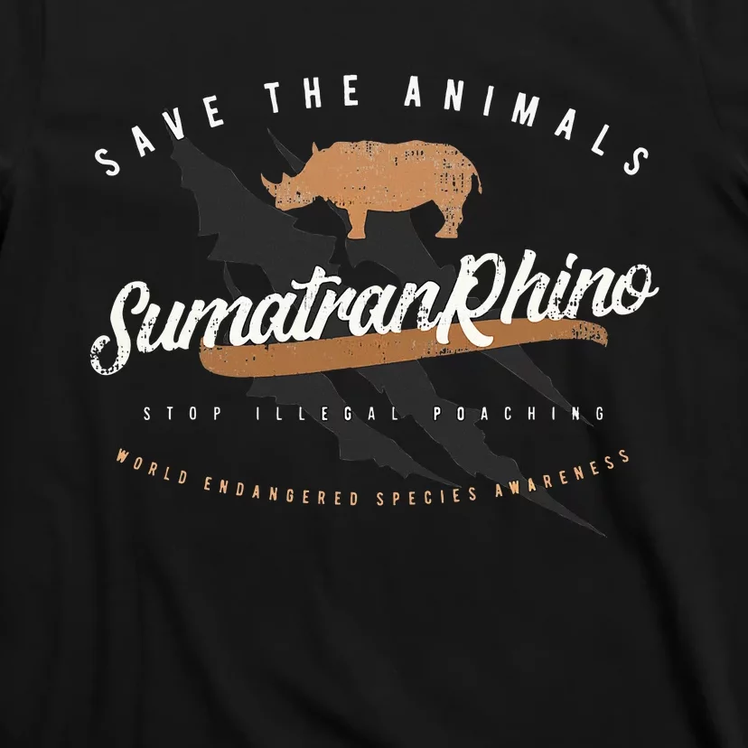 Sumatran Rhino Endangered Animals T-Shirt