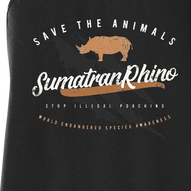 Sumatran Rhino Endangered Animals Women's Racerback Tank