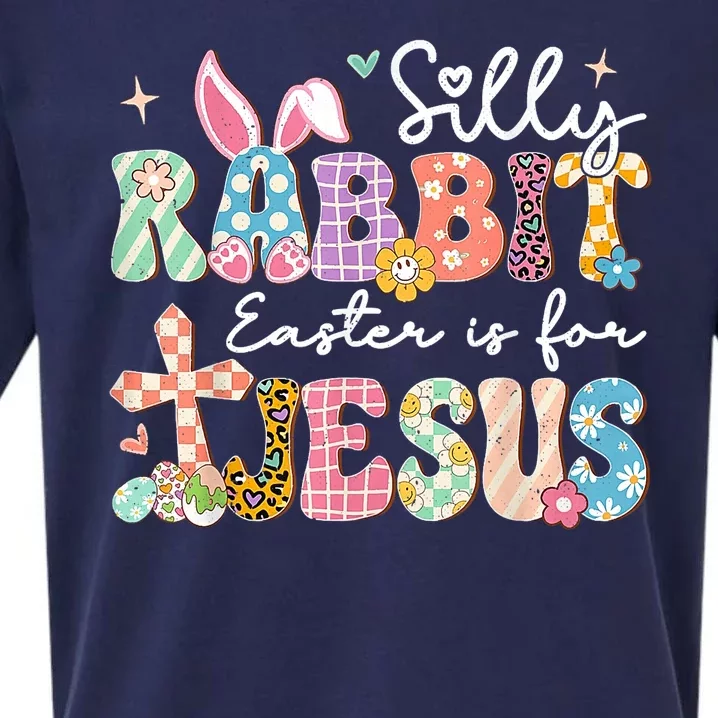 Silly Rabbit Easter Is For Jesus Cute Bunny Christian Faith Happy Easter Day Sueded Cloud Jersey T-Shirt