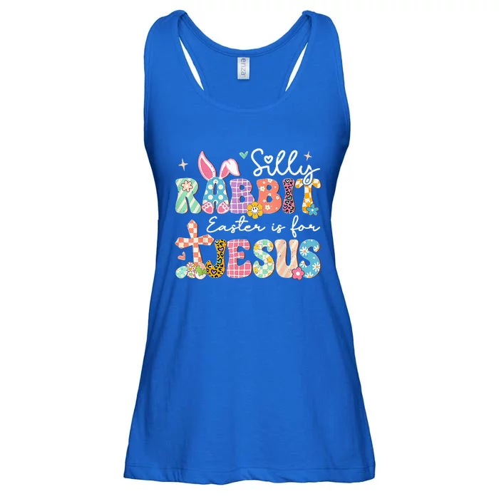 Silly Rabbit Easter Is For Jesus Cute Bunny Christian Faith Ladies Essential Flowy Tank