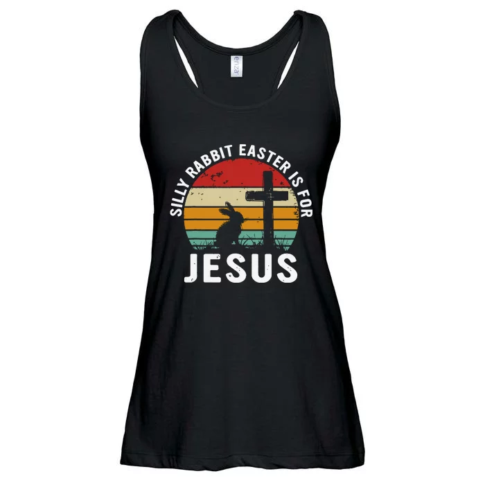 Silly Rabbit Easter Is For Jesus Religious Happy Easter Day Ladies Essential Flowy Tank