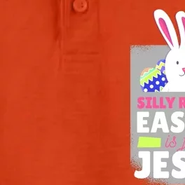 Silly Rabbit Easter Is For Jesus Funny Eggs Dry Zone Grid Performance Polo