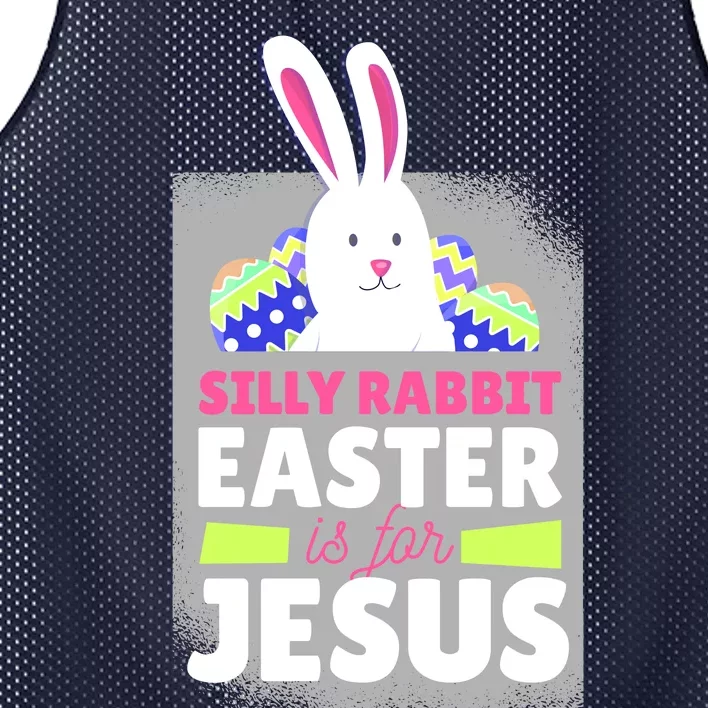 Silly Rabbit Easter Is For Jesus Funny Eggs Mesh Reversible Basketball Jersey Tank