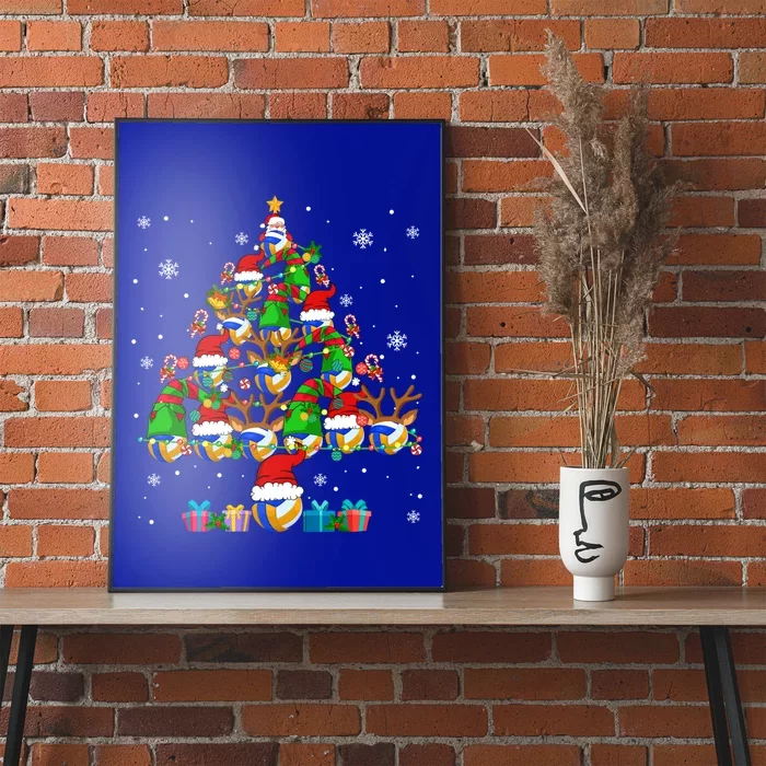 Santa Reindeer Elf Volleyball Balls Xmas Tree Player Lover Gift Poster