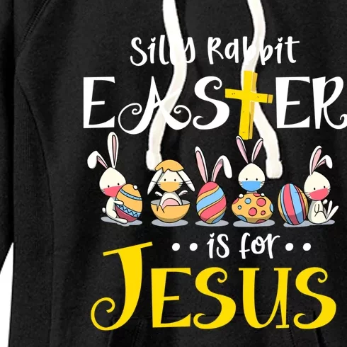 Silly Rabbit Easter Is For Jesus Bunny Face Mask Quarantined Gift Women's Fleece Hoodie